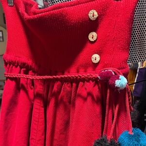 Free People Red and Purple Cordury Skirt